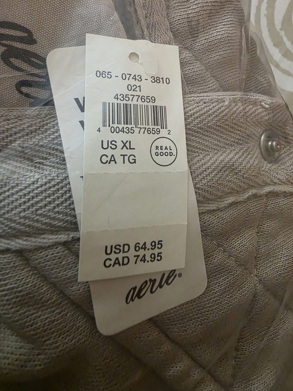aerie Oh Snap! Beige Sweatshirt - Size XL